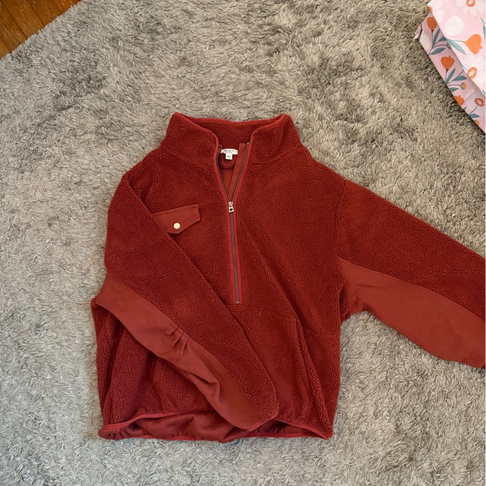 Dylan Deep Red Teddy Jacket - Picture 3 of 3